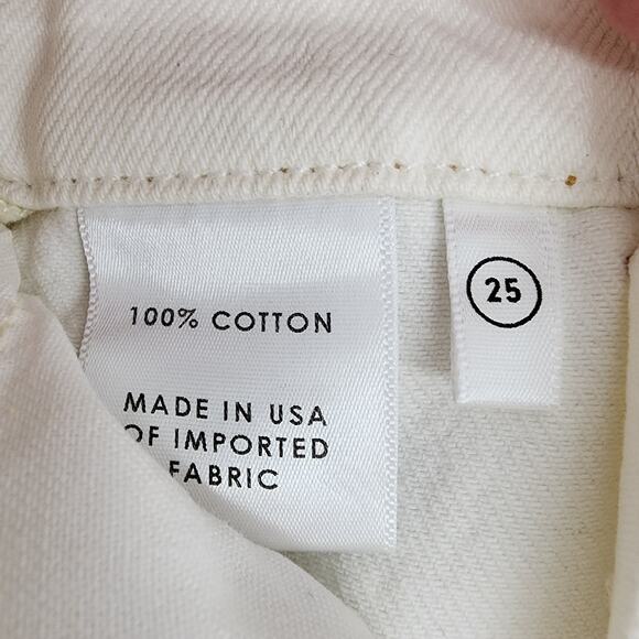 GRLFRND Denim Cotton Belted High Waist Juliet Shorts In See It Now Size 25 - Picture 4 of 7